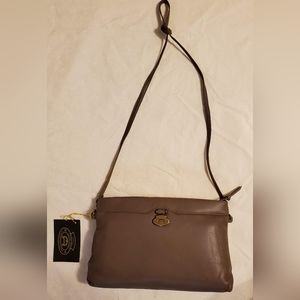 VTG Taupe Handcrafted Leather Crossbody
